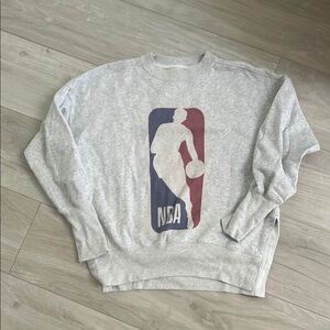 Gray NBA Logo Abercrombie crew neck
